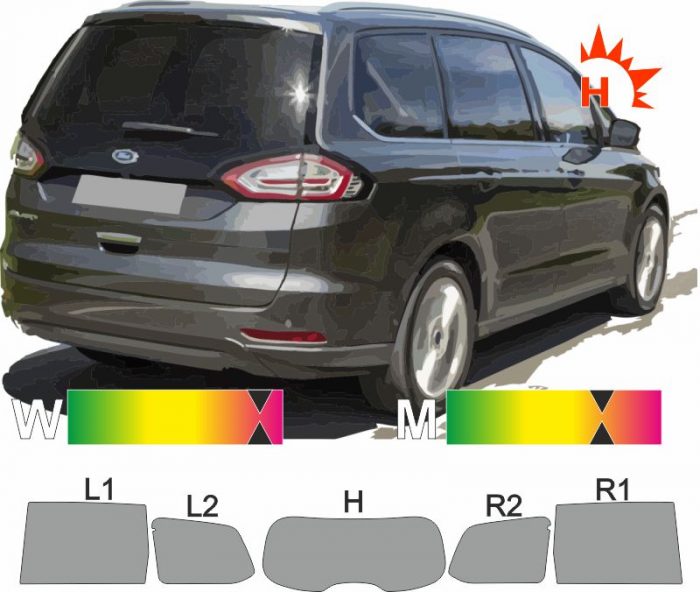 FORD Galaxy 15 ab 2015 passgenaue Tönungsfolie