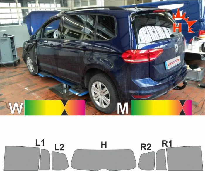 VW Touran 5T ab 2015 passgenaue Tönungsfolie