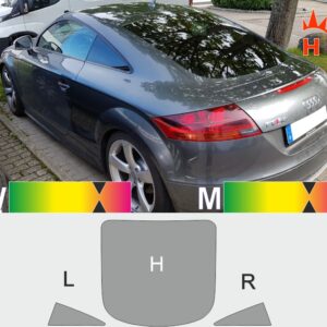 AUDI TT 8J 2006 bis 2010 vor Facelift passende Tönungsfolie