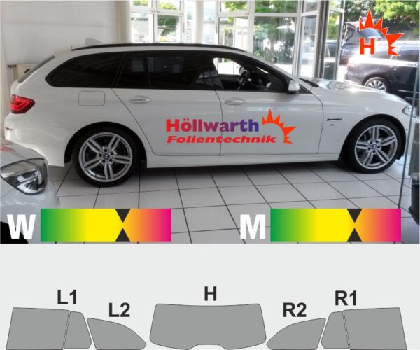 BMW 5er F11 Touring 2010 bis 2017 toenungsfolie passgenau