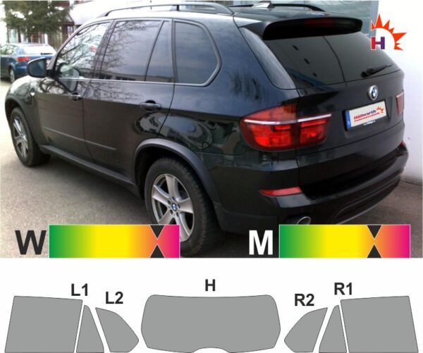 BMW X5 E70 2006 bis 2013 passgenaue tönungsfolie