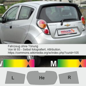 CHEVROLET Spark M300 ab 2010 unf Facelift ab 2017 passgenaue Tönungsfolie