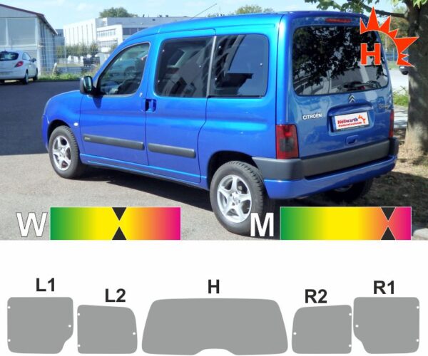 CITROEN Berlingo I Heckklappe 1996 bis 2009 Tönungsfolie passgenau