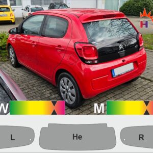 CITROEN C1 II (2014 bis 2022) passgenaue Tönungsfolie