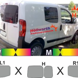 CITROEN Nemo Kasten Heckflügeltüren Scheiben mitte 2007 bis 2015 passende Tönungsfolie