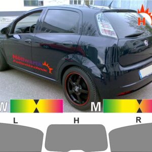 FIAT Punto 199 fünftürig 2005 bis 2018 passende Tönungsfolie