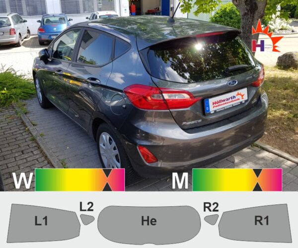 FORD Fiesta 18 fünftürer passgenaue Tönungsfolie