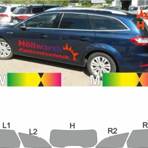 FORD Mondeo 07 Tournier mit Glasantenne 2007 bis 2014 passende Tönungsfolie