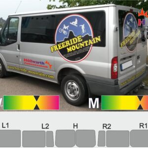 FORD Transit 06 2006 bis 2013 kurzer Radstand Schiebetür nur rechts Heckflügel ohne Scheibenwischer passgenaue Tönungsfolie