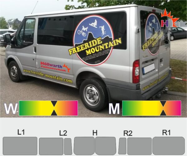 FORD Transit 06 kurz ohne Heckscheibenwischer passgenaue Tönungsfolie