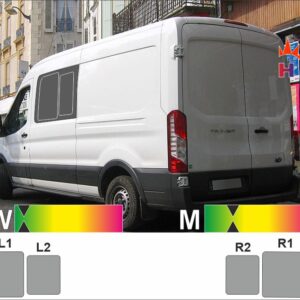 FORD Transit 14 Doppelkabine Schiebefenster links und rechts passende Tönungsfolie