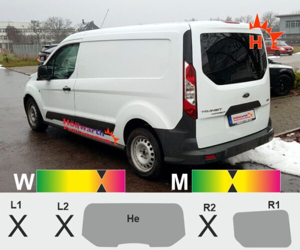 FORD Transit Connect 13 Heckklappe Schiebetür R Passgenaue Tönungsfolie