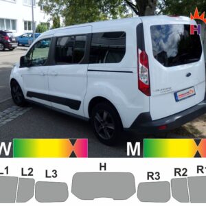 FORD Tourneo Connect ab 2013 Heckklappe Schiebetüren mit Fensterheber passende Tönungsfolie