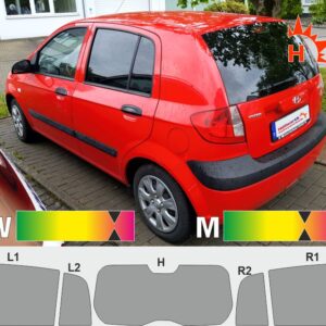 HYUNDAI Getz fünftürig 2002 bis 2008 passende Tönungsfolie