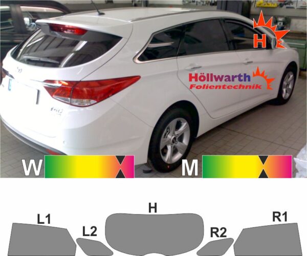 HYUNDAI i40 cw ab 2011 passgenaue Tönungsfolie