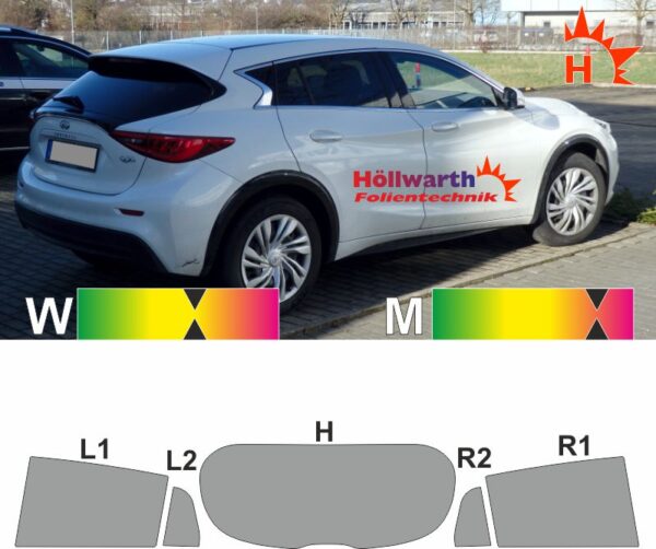 INFINITI Q30 ab 2015 passgenaue Tönungsfolie
