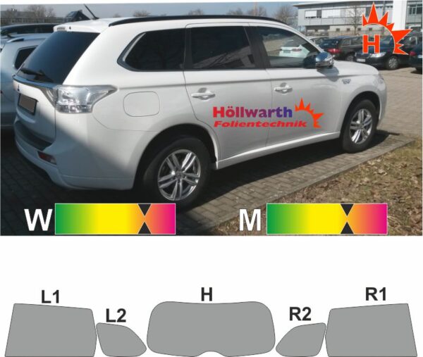 MITSUBISHI Outlander CWo ab 2013 passende Tönungsfolie