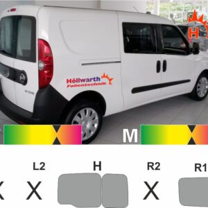 OPEL Combo D L1H1 Flügeltüren Schiebetür_R ab 2012 passende Tönungsfolie