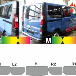 OPEL Vivaro B L1H1 Heckklappe Schiebetüren links und rechts passende Tönungsfolie