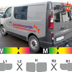 OPEL Vivaro B L1H1 Flügeltüren Schiebetür rechts Schiebefenster passende Tönungsfolie