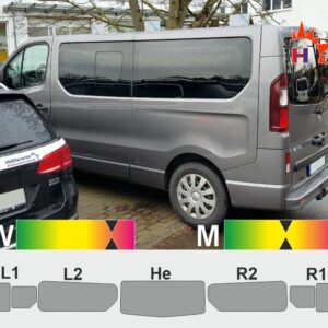 Opel Vivaro B L2H1 Heckklappe Schiebetüren links und rechts Schiebefenster passende Tönungsfolie