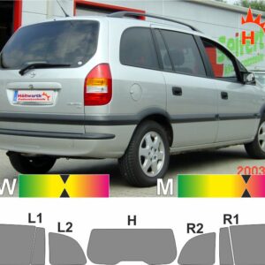 OPEL Zafira A 1999 bis 2005 passende Tönungsfolie