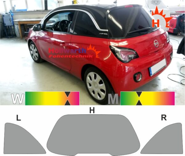 OPEL adam ab 2013 passgenaue Tönungsfolie