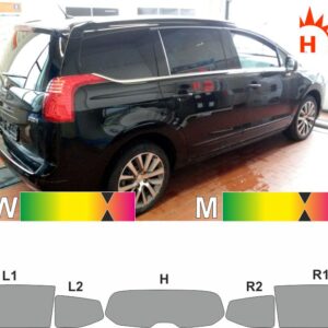 PEUGEOT 5008 2009 bis 2013 passende Tönugsfolie