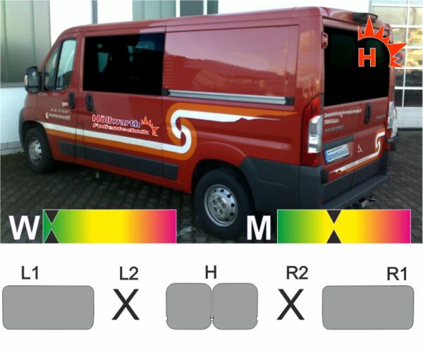 PEUGEOT Boxer II Kasten L2 ab 2006 passende Tönungsfolie