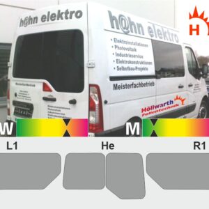 RENAULT Master III L2H2 Heckflügel Schiebetür links und rechts ab 2010 passende Tönungsfolie