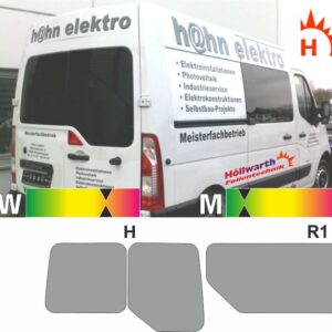 RENAULT Master III L2H2 Heckflügel Schiebetür rechts ab 2010 passende Tönungsfolie