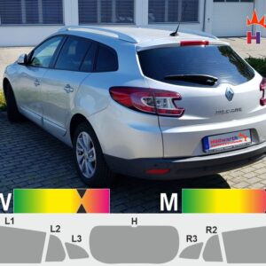 RENAULT Megane III Grandtour 2008 bis 2016 passgenaue Tönungsfolie