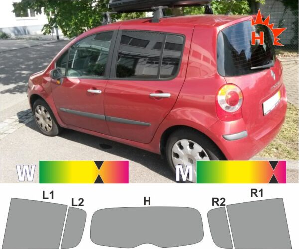 RENAULT Modus 2004 bis 2012 passende Tönungsfolie