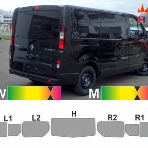 RENAULT Trafic III L1H1 ab 2014 Heckklappe, Schiebetür nur rechts, Schiebefenster passende Tönungsfolie