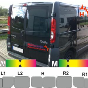 RENAULT Trafic II L1H1 Hecktüren Schiebetür rechts, Schiebefenster passende Tönungsfolie