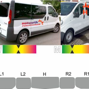 RENAULT Trafic II L1H1 Heckklappe Schiebetür rechts passende Tönungsfolie