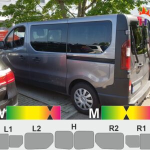 RENAULT Trafic III L1H1 ab 2014 Heckflügeltüren, Schiebetür links und rechts, Schiebefenster passende Tönungsfolie