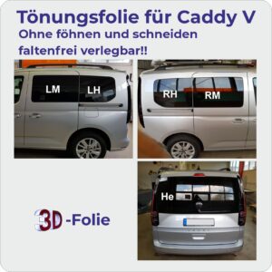 VW Caddy V (ab 2020) passgenaue Tönungsfolie