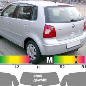 VW Polo IV 9N fünftuerig 2001 bis 2009 passgenaue Tönungsfolie