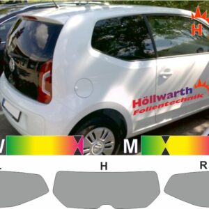 VW Up! dreitürig ab 2011 und Facelift ab 2016 passende Tönungsfolie