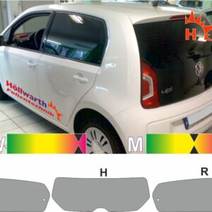 VW Up! fünftürig ab 2011 und Facelift ab 2016 passende Tönungsfolie