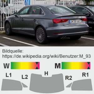 AUDI A3 8V Limousine (2012 -2020) passgenaue Tönungfolie