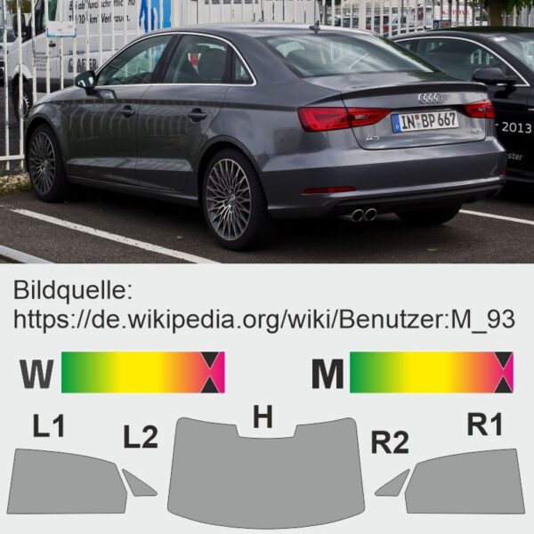 AUDI A3 8V Limousine passgenaue Tönungsfolie