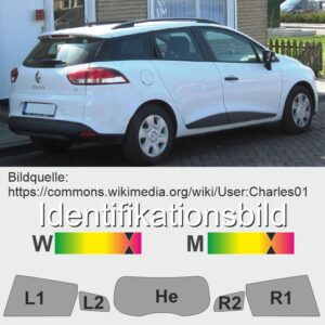 RENAULT Clio IV Grandtour 2012 bis 2020 passgenaue Tönungsfolie