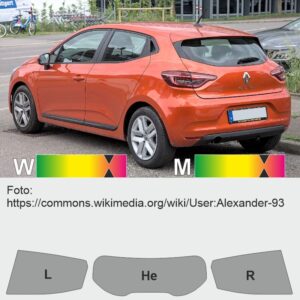 RENAULT Clio V (ab 2020) passgenaue Tönungsfolie