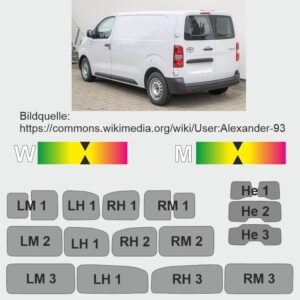 TOYOTA Proace II ab 2019 Passgenaue Tönungsfolie